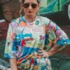 Pop Art Comic Print Oversized T-Shirt – Multicolor