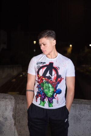 MARVEL Avengers White Graphic Compression T-Shirt